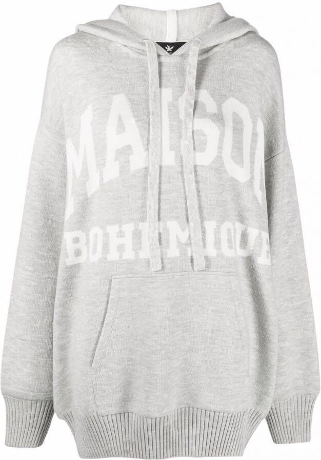 Maison Bohemique Hoodie met logoprint Grijs