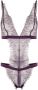 Maison Close Body met vlak van kant Paars - Thumbnail 1