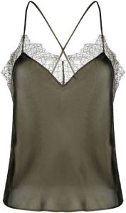 Maison Close Hemd met afwerking van kant Groen