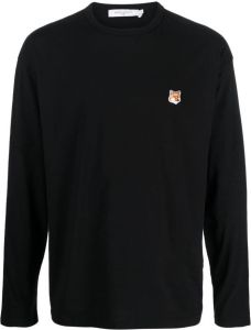Maison Kitsuné chest logo-patch T-shirt Zwart
