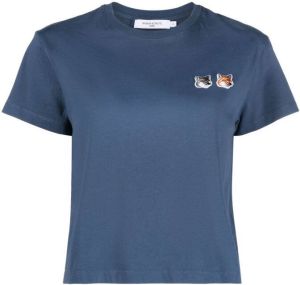 Maison Kitsuné T-shirt met borduurwerk Blauw
