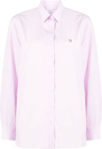 Maison Kitsuné embroidered-logo cotton shirt Roze