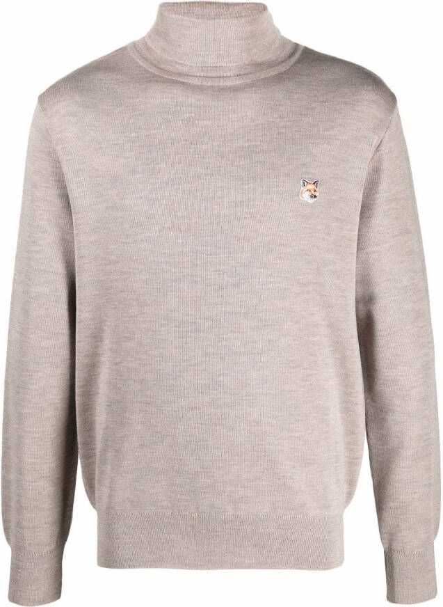 Maison Kitsuné Fijngebreide coltrui Beige
