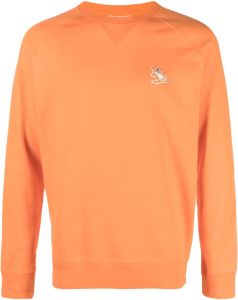 Maison Kitsuné Sweater met vospatch Oranje