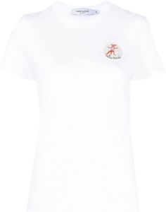 Maison Kitsuné T-shirt met ronde hals Wit