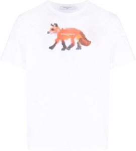 Maison Kitsuné T-shirt met vosprint Wit