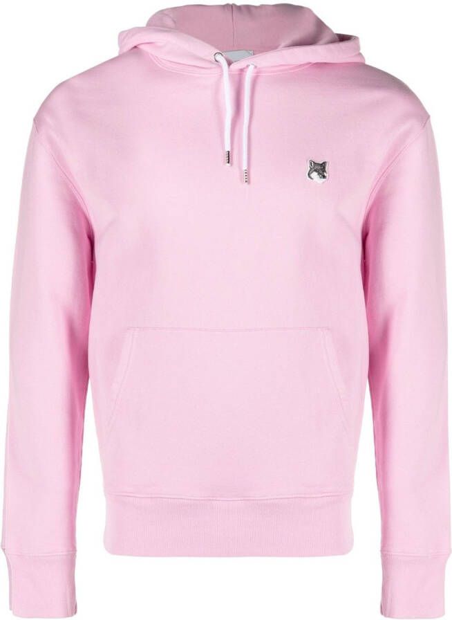 Maison Kitsuné Hoodie met geborduurd logo Roze