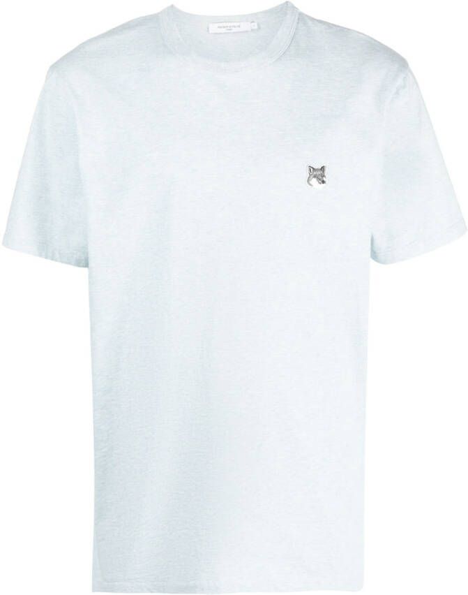Maison Kitsuné T-shirt met logopatch Blauw