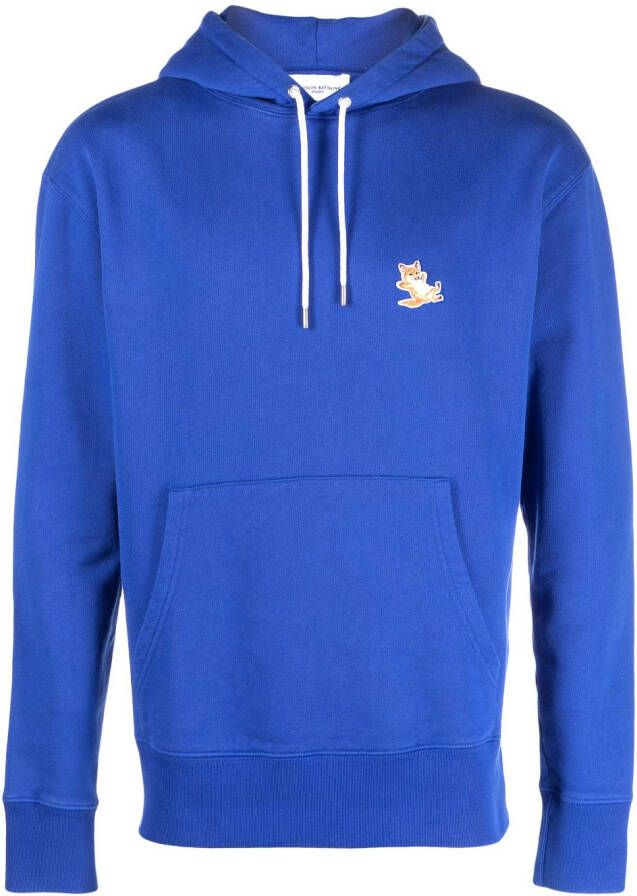 Maison Kitsuné Hoodie met logopatch Blauw