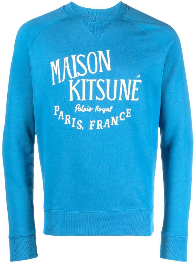 Maison Kitsuné Sweater met logoprint Blauw