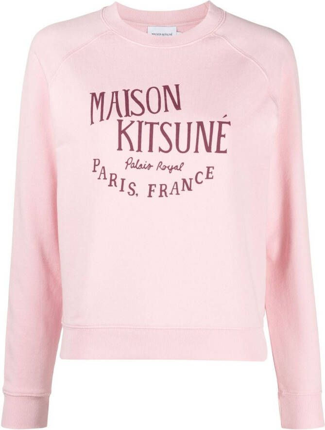 Maison Kitsuné Sweater met logoprint Roze
