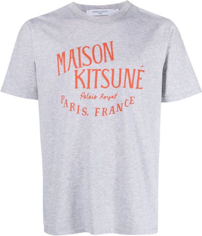 Maison Kitsuné T-shirt met logoprint Grijs
