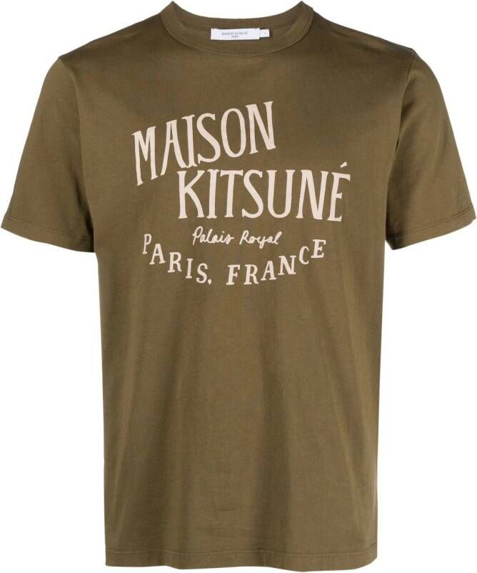 Maison Kitsuné T-shirt met logoprint Groen