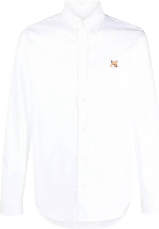 Maison Kitsuné Overhemd met borduurwerk Wit