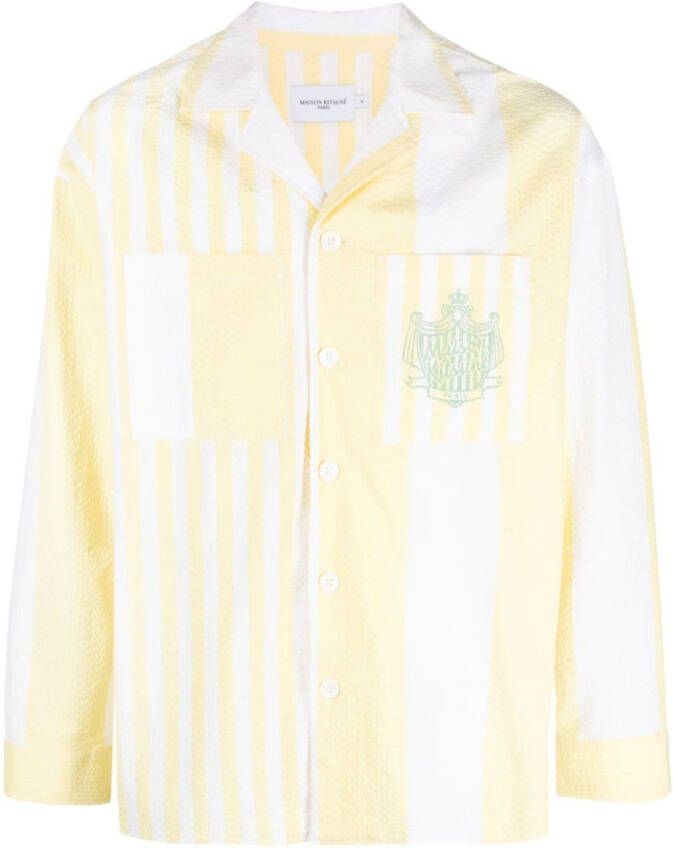 Maison Kitsuné Overhemd met logoprint Wit