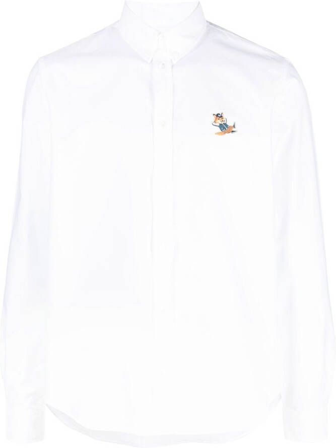 Maison Kitsuné Overhemd met patch Wit