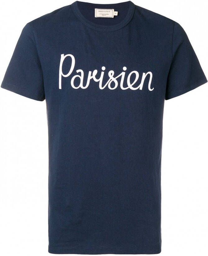 Maison Kitsuné Parisien T-shirt Blauw