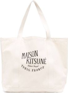 Maison Kitsuné Shopper met logoprint Beige