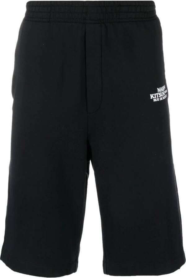 Maison Kitsuné Shorts met elastische taille Zwart