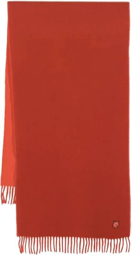 Maison Kitsuné Sjaal met logopatch Rood