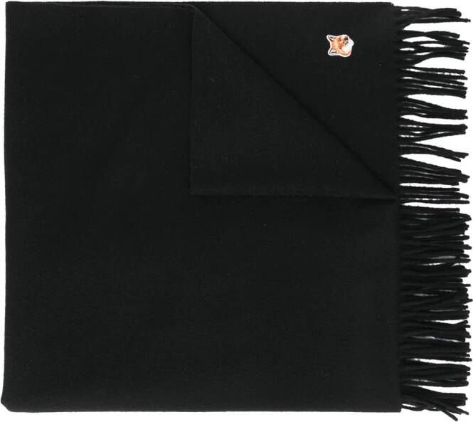 Maison Kitsuné Sjaal met logopatch Zwart