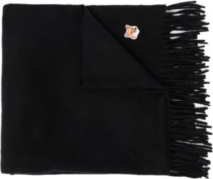 Maison Kitsuné Sjaal met patch Zwart