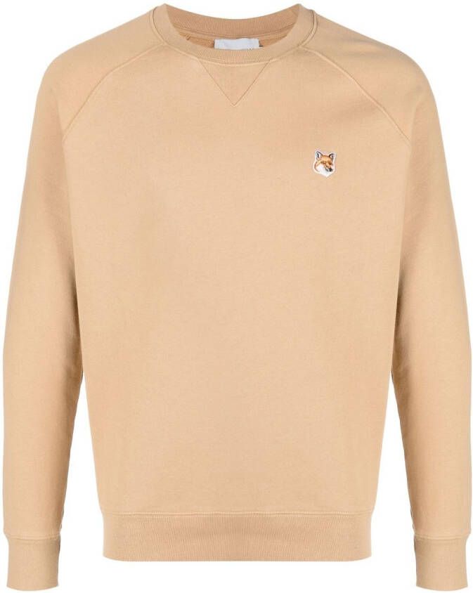 Maison Kitsuné Sweater met logopatch Beige