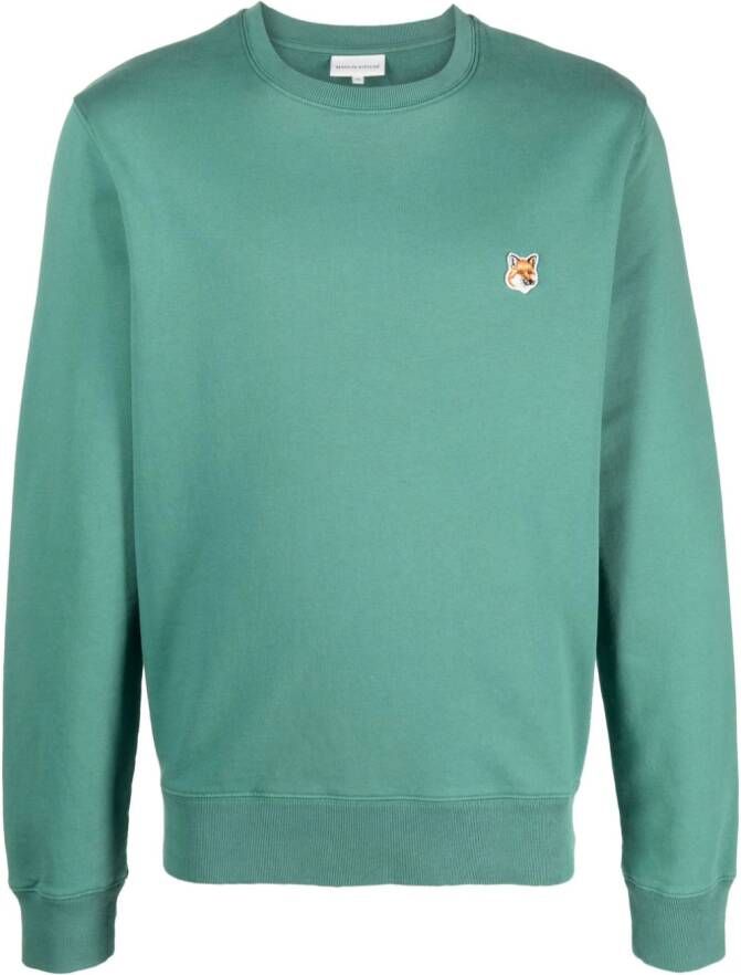 Maison Kitsuné Sweater met logopatch Groen