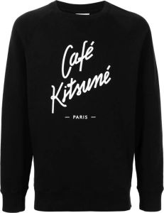 Maison Kitsuné Sweater met logoprint Zwart