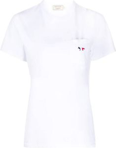 Maison Kitsuné T-shirt met geborduurde vos Wit