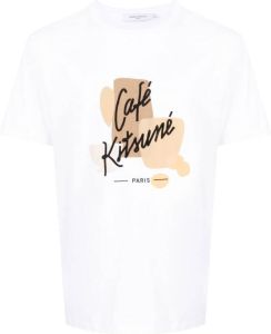 Maison Kitsuné T-shirt met grafische print Wit