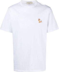 Maison Kitsuné T-shirt met logo Wit
