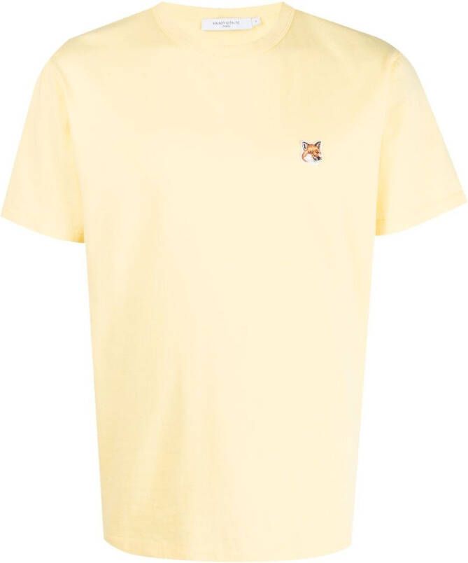 Maison Kitsuné T-shirt met logopatch Geel