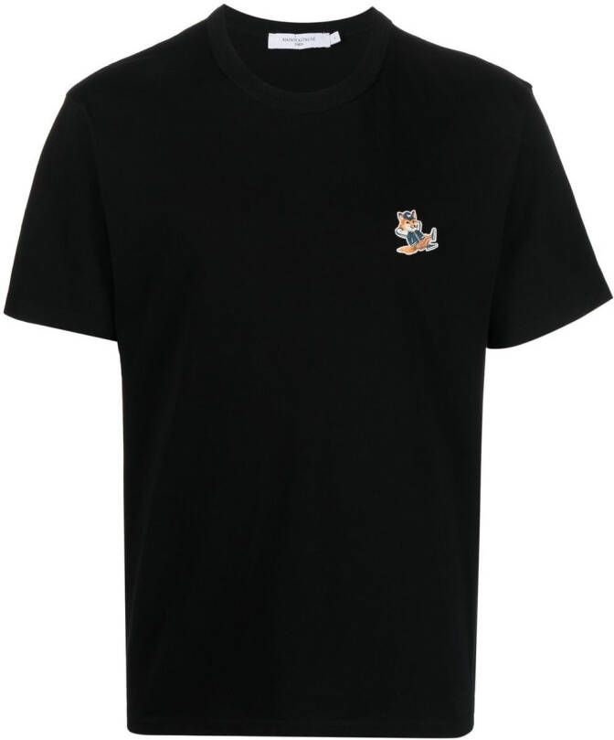 Maison Kitsuné T-shirt met logopatch Zwart