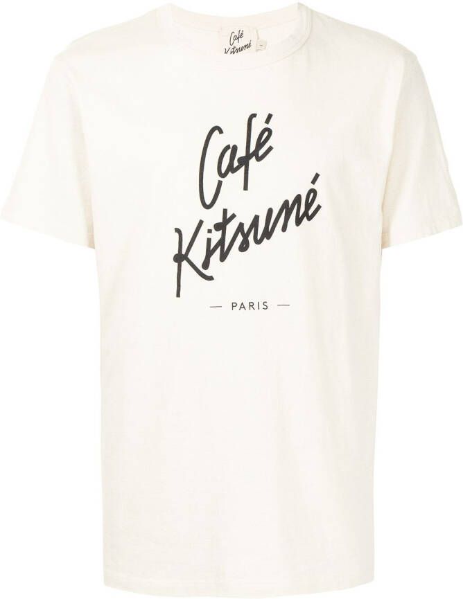 Maison Kitsuné T-shirt met logoprint Bruin