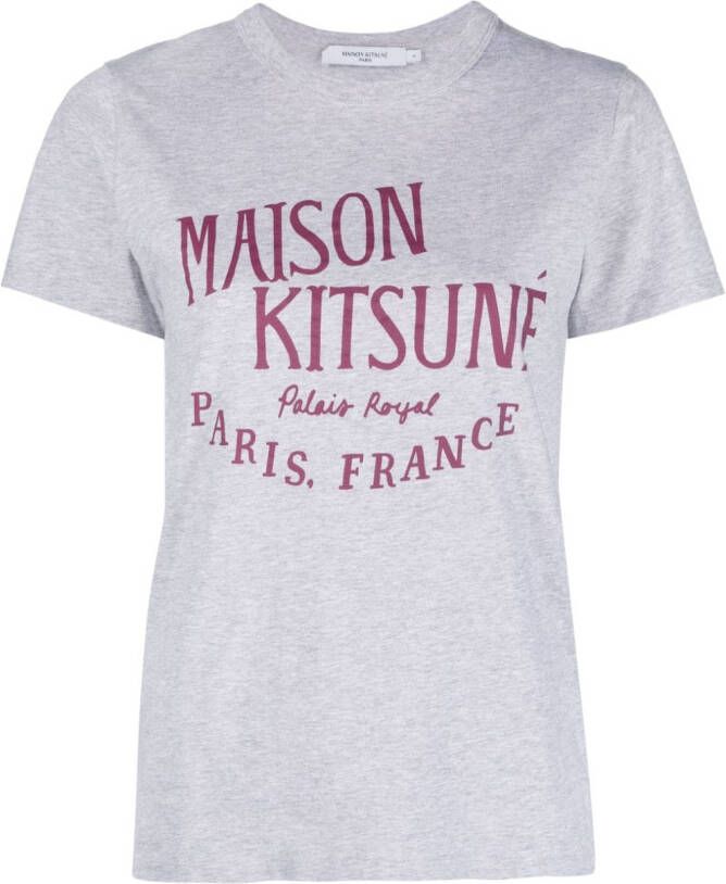 Maison Kitsuné T-shirt met logoprint Grijs