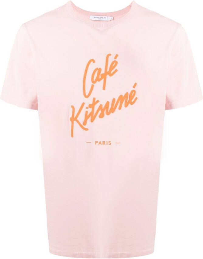 Maison Kitsuné T-shirt met logoprint Roze