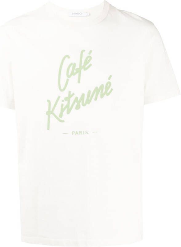 Maison Kitsuné T-shirt met logoprint Wit
