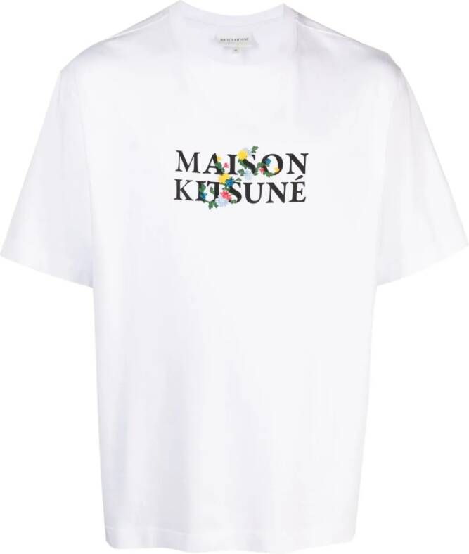 Maison Kitsuné T-shirt met logoprint Wit