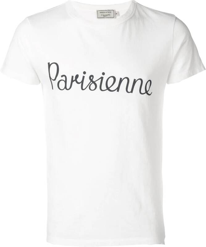 Maison Kitsuné T-shirt met Parisienne print Wit