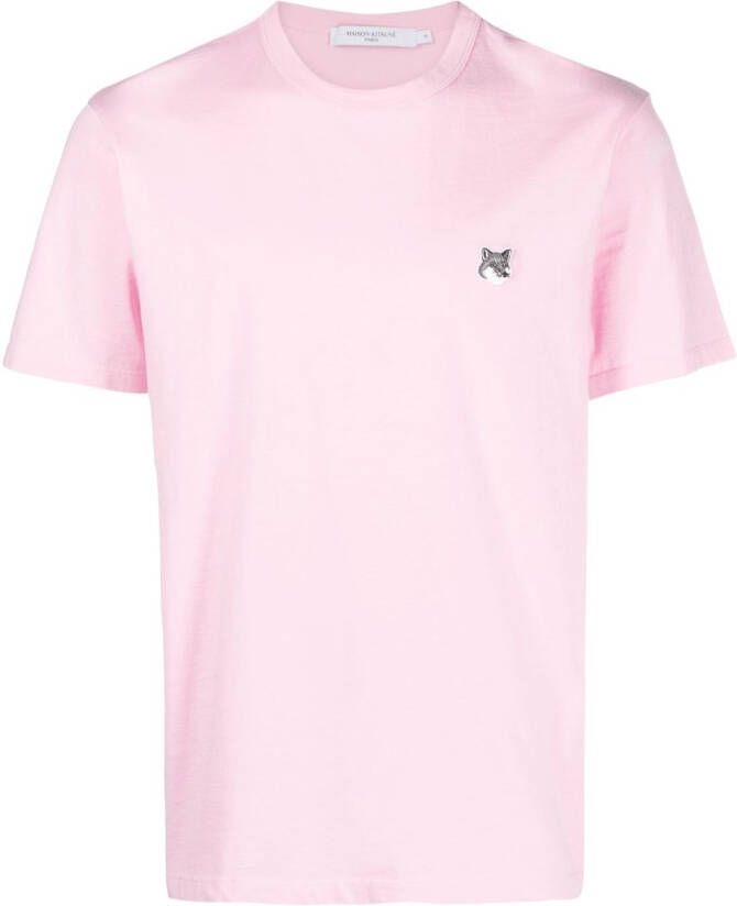 Maison Kitsuné T-shirt met patch Roze
