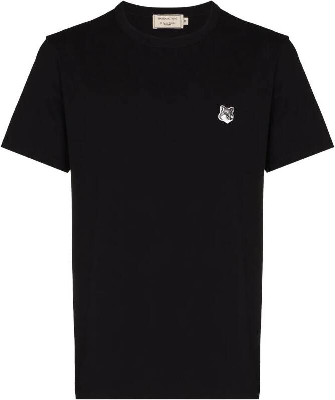 Maison Kitsuné T shirt met vossenpatch heren katoen XXL Zwart