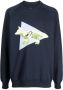 Maison Kitsuné x And Wander sweater met logo Blauw - Thumbnail 1