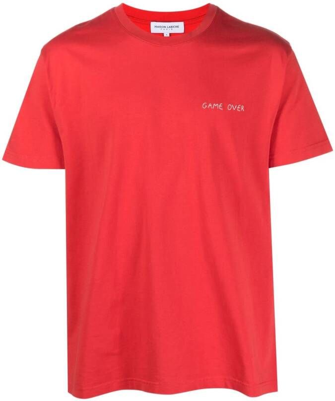 Maison Labiche T-shirt met borduurwerk Rood