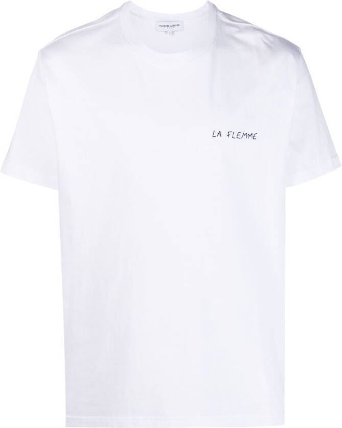 Maison Labiche T-shirt met geborduurd logo Wit
