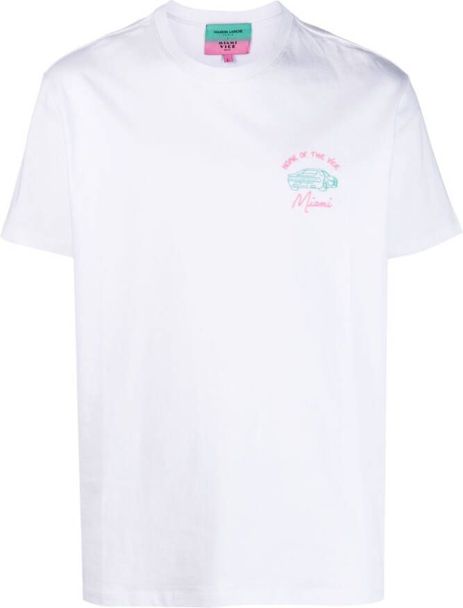 Maison Labiche T-shirt met geborduurd logo Wit