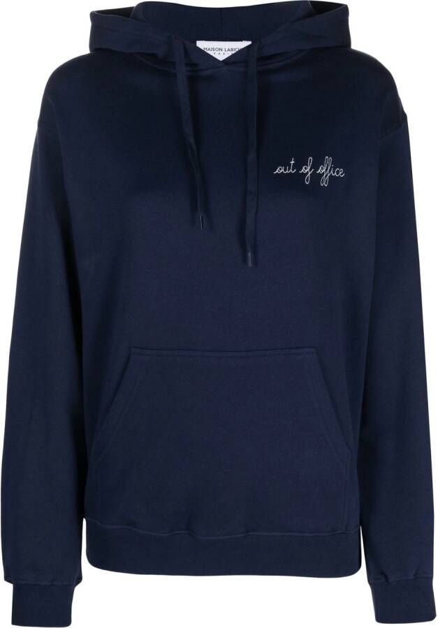 Maison Labiche Hoodie met tekst Blauw
