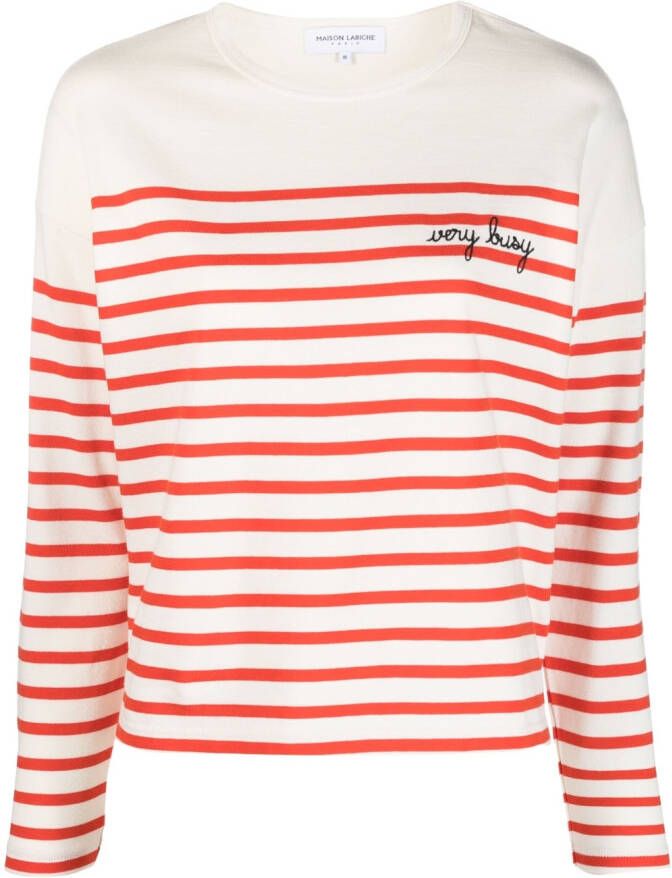 Maison Labiche Gestreepte trui Wit