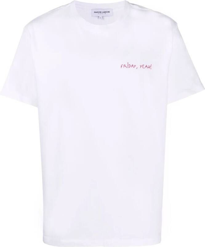 Maison Labiche T-shirt met borduurwerk Wit