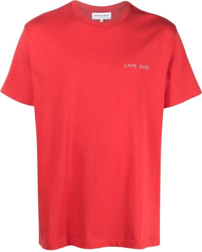 Maison Labiche T-shirt met logoprint Rood